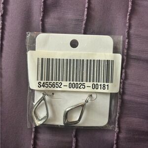 Silver Geometric Dangle Earrings